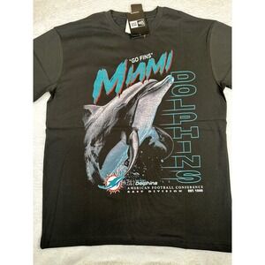 New Era Miami Dolphins Go Fins Graphic T-Shirt Mens Medium Black NFL Tee NWT
